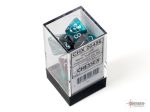 Gemini Steel-Teal white Polyhedral 7-Dice Set For Cheap