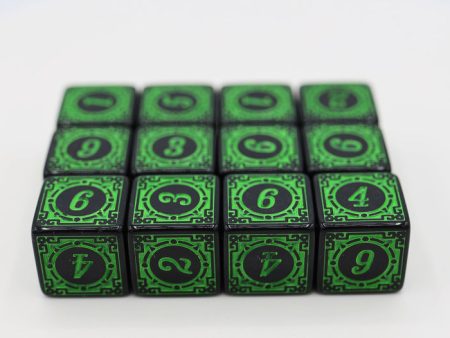 12 piece D6 s - Magic Burst Green Online