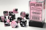 26630 Gemini® 16mm d6 Black-Pink white Dice Block™ (12 dice) Discount